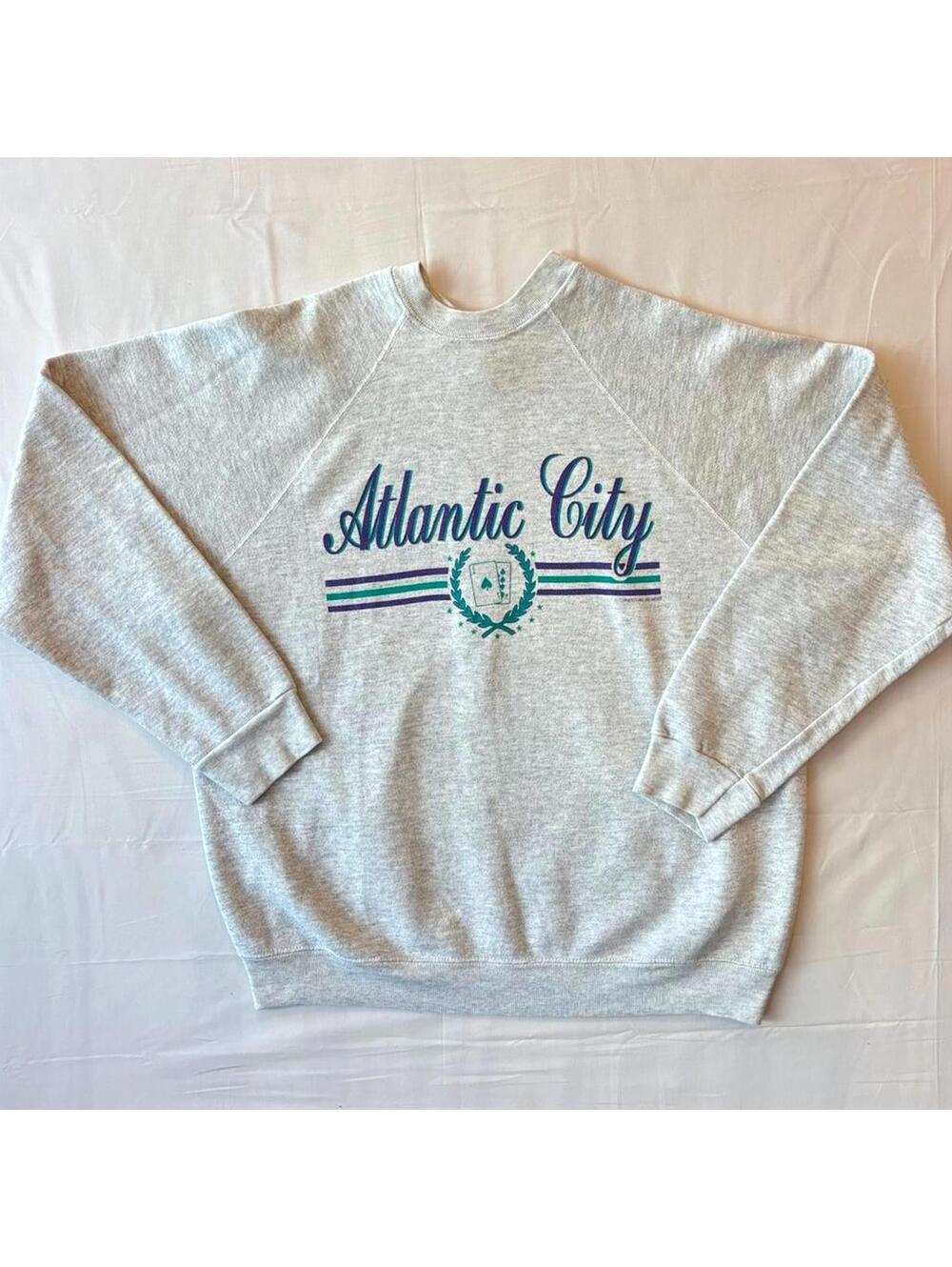 VTG 90s Atlantic City Sweatshirt XL Tultex Maximum Gambling Casino Vaporwave USA